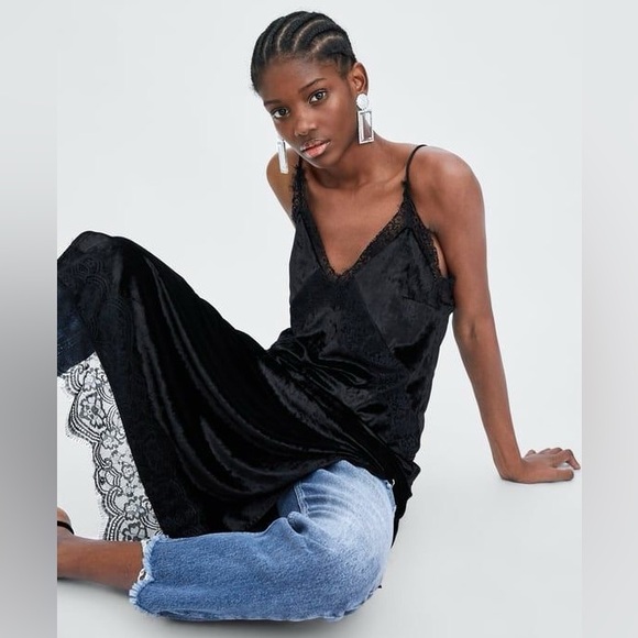 ZARA Velvet Animal Print Dress - Picture 6 of 8